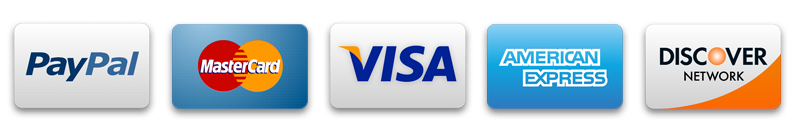 PayPal, Visa, Mastercard, American Express